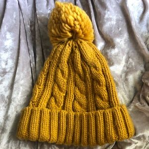 yellow beanie